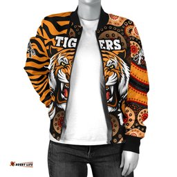 Custom Personalised Tigers Women's Bomber Jacket Wests Tiger Skin Style