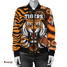 Custom Personalised Tigers Women's Bomber Jacket Wests Tiger Skin Style