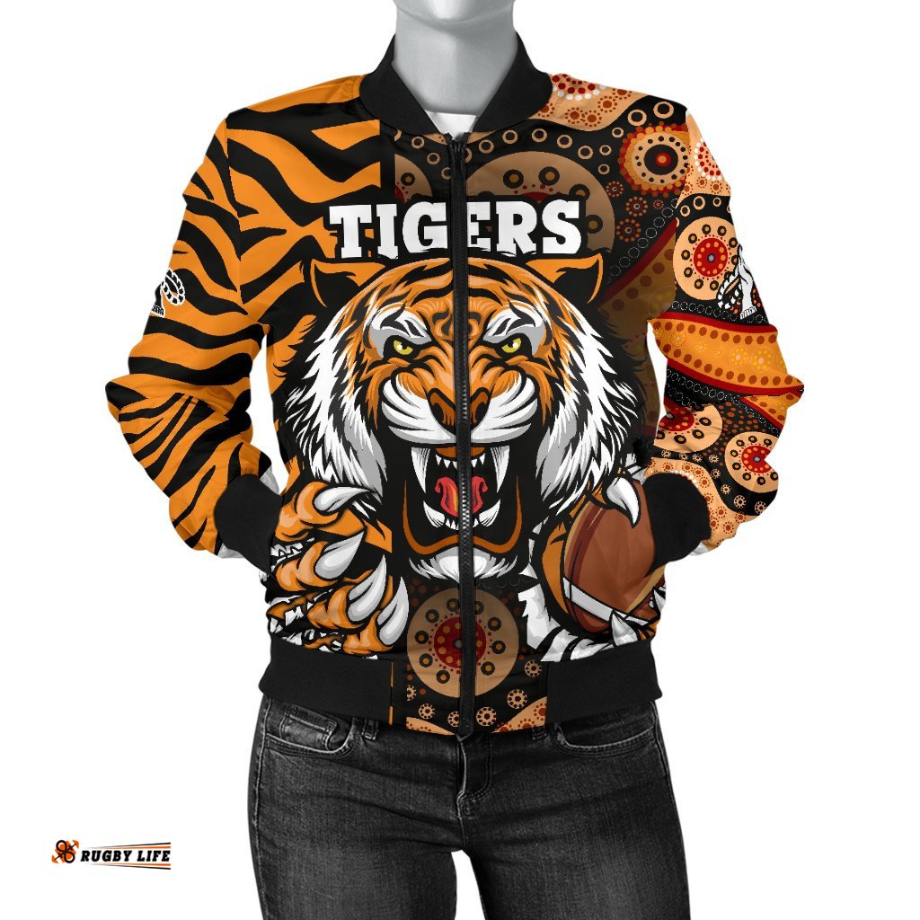 Custom Personalised Tigers Women's Bomber Jacket Wests Tiger Skin Style