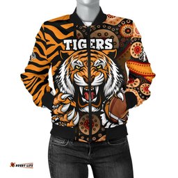 Custom Personalised Tigers Women's Bomber Jacket Wests Tiger Skin Style