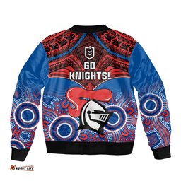 Knights Rugby Bomber Jacket Aboriginal Mix Polynesian Pattern