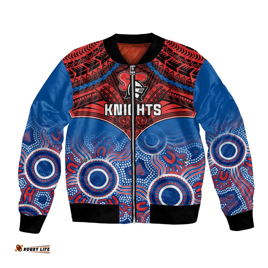 Knights Rugby Bomber Jacket Aboriginal Mix Polynesian Pattern