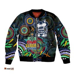Custom Cats Football Aboriginal Art Bomber Jacket NAIDOC Indigenous Tribal