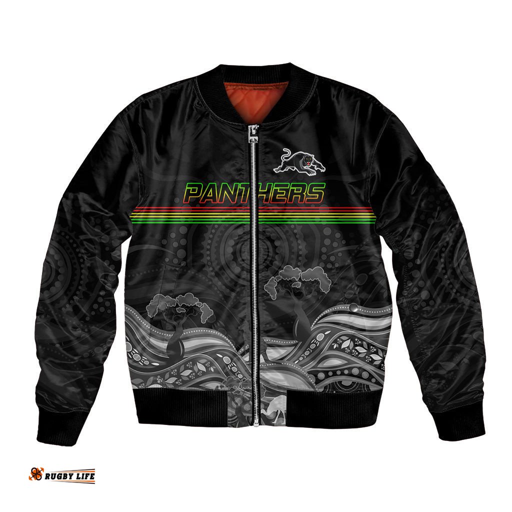 Custom Panthers Rugby Bomber Jacket The Starry Night Indigenous