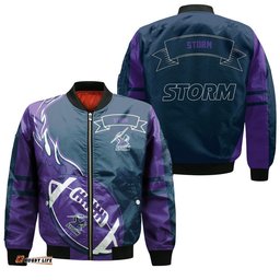Melbourne Storm Bomber Jacket Flame Ball - NRL