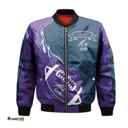 Melbourne Storm Bomber Jacket Flame Ball - NRL