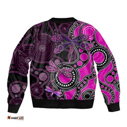 Aboriginal Dragonfly Bomber Jacket Pink Style