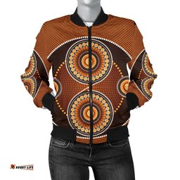 Bomber Jacket - Aboriginal Dot Painting Jacket Ver10 - Women
