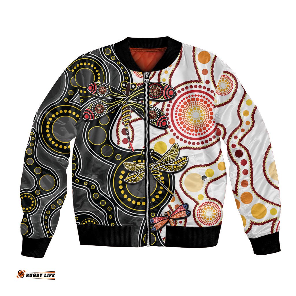 Aboriginal Dragonfly Bomber Jacket White Style