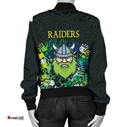 Canberra Women Bomber Jacket Raiders Viking Simple Indigenous