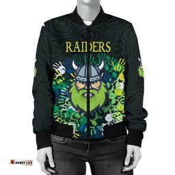 Canberra Women Bomber Jacket Raiders Viking Simple Indigenous