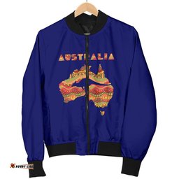 Bomber Jacket - Australia Map Jacket Kangaroo Aboriginal - Men