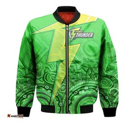 Custom Personalised Sydney Thunder Indigenous Aboriginal Arts Bomber Jacket