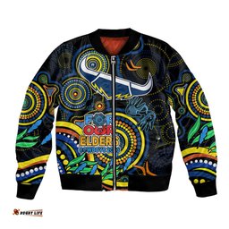 Custom Cowboys Rugby Aboriginal Art Bomber Jacket NAIDOC Indigenous Tribal