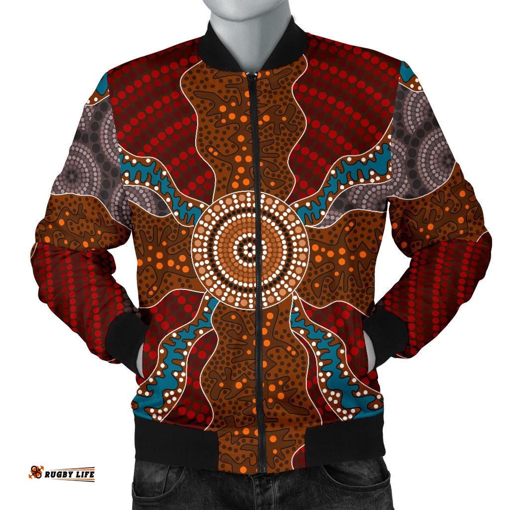 Bomber Jacket - Aboriginal Dot Painting Jacket Ver06 - Men