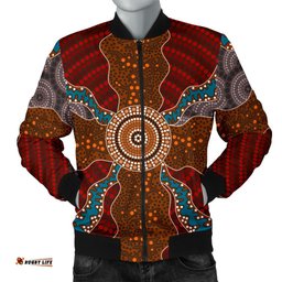 Bomber Jacket - Aboriginal Dot Painting Jacket Ver06 - Men