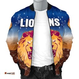 Brisbane Lions Men Bomber Jacket Hoodie Simple Indigenous