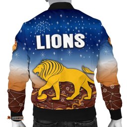 Brisbane Lions Men Bomber Jacket Hoodie Simple Indigenous