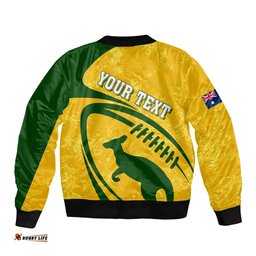 Personalised Aussie Wallabies Bomber Jacket Rugby World Cup Sporty Dynamic