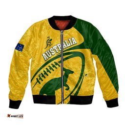 Personalised Aussie Wallabies Bomber Jacket Rugby World Cup Sporty Dynamic