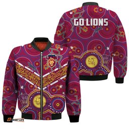 Brisbane Football Bomber Jacket Indigenous Pattern Go Lions Unique Style