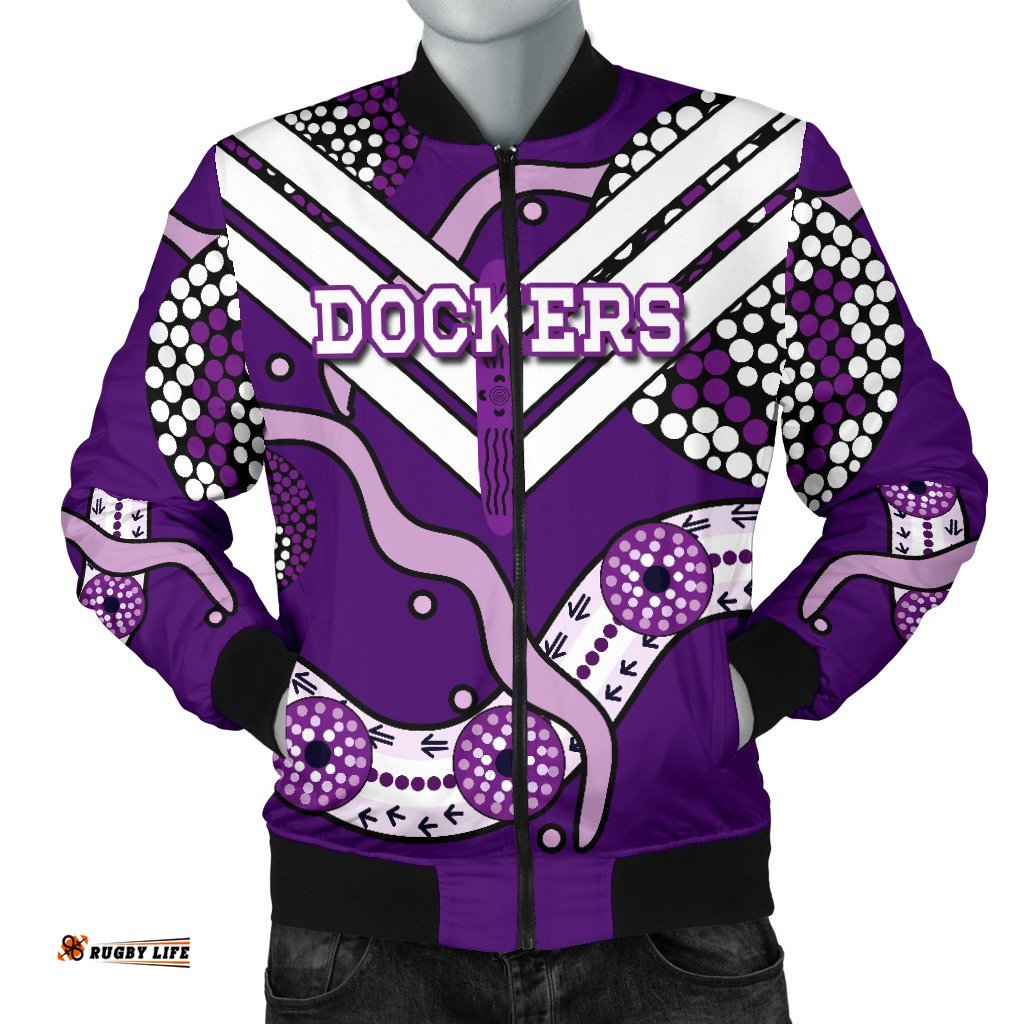 Dockers Men Bomber Jacket Indigenous Fremantle - Freo