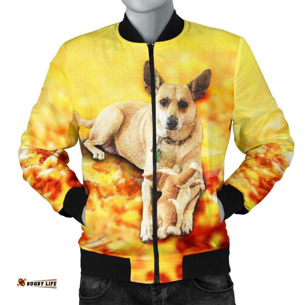 Custom Men's Bomber Jacket - Realistic Dog