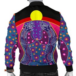 Men's Bomber Jacket - Aboriginal Sublimation Dot Pattern Style Violet