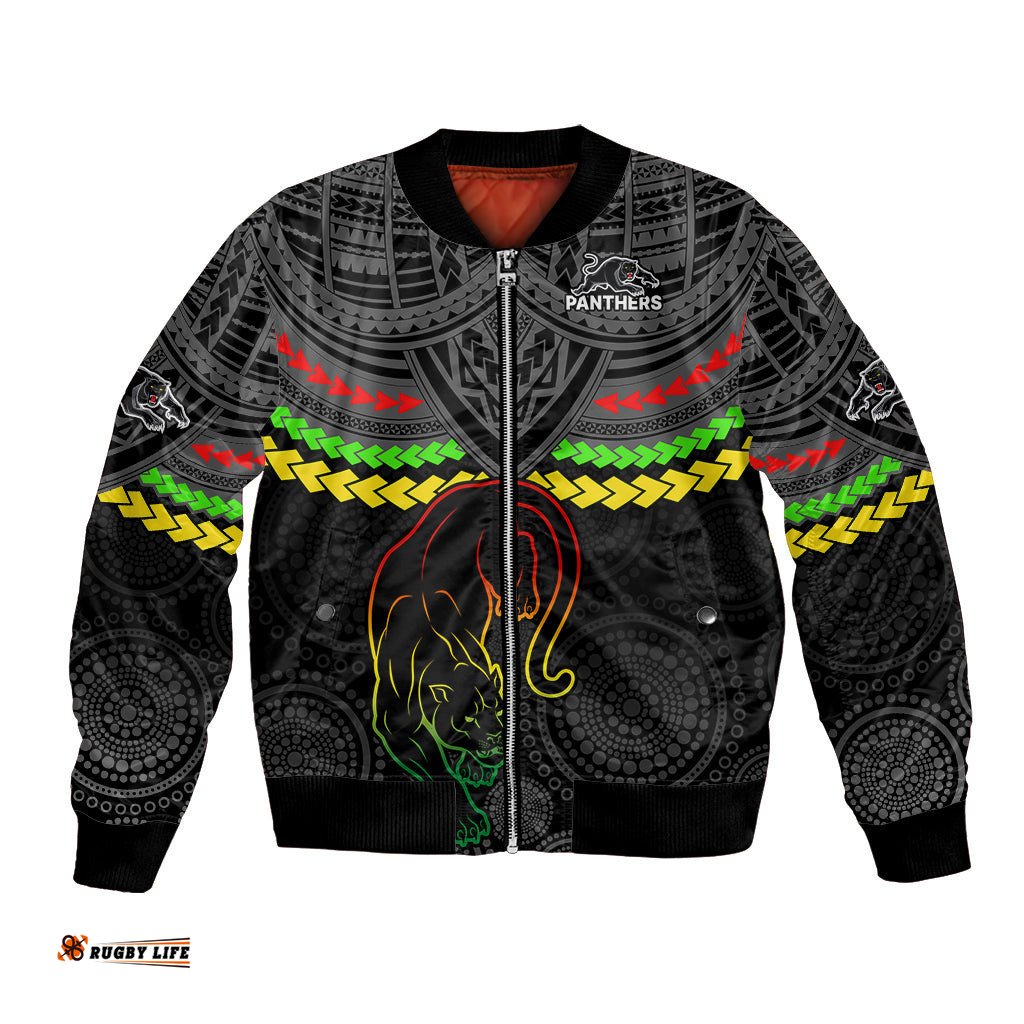 Panthers Rugby Bomber Jacket Polynesian and Aboriginal Vibe