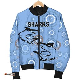 Cronulla Women's Bomber Jacket Sharks Unique Indigenous