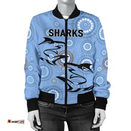 Cronulla Women's Bomber Jacket Sharks Unique Indigenous