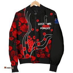 Anzac Lest We Forget Women's Bomber Jacket - Poppy Flowers