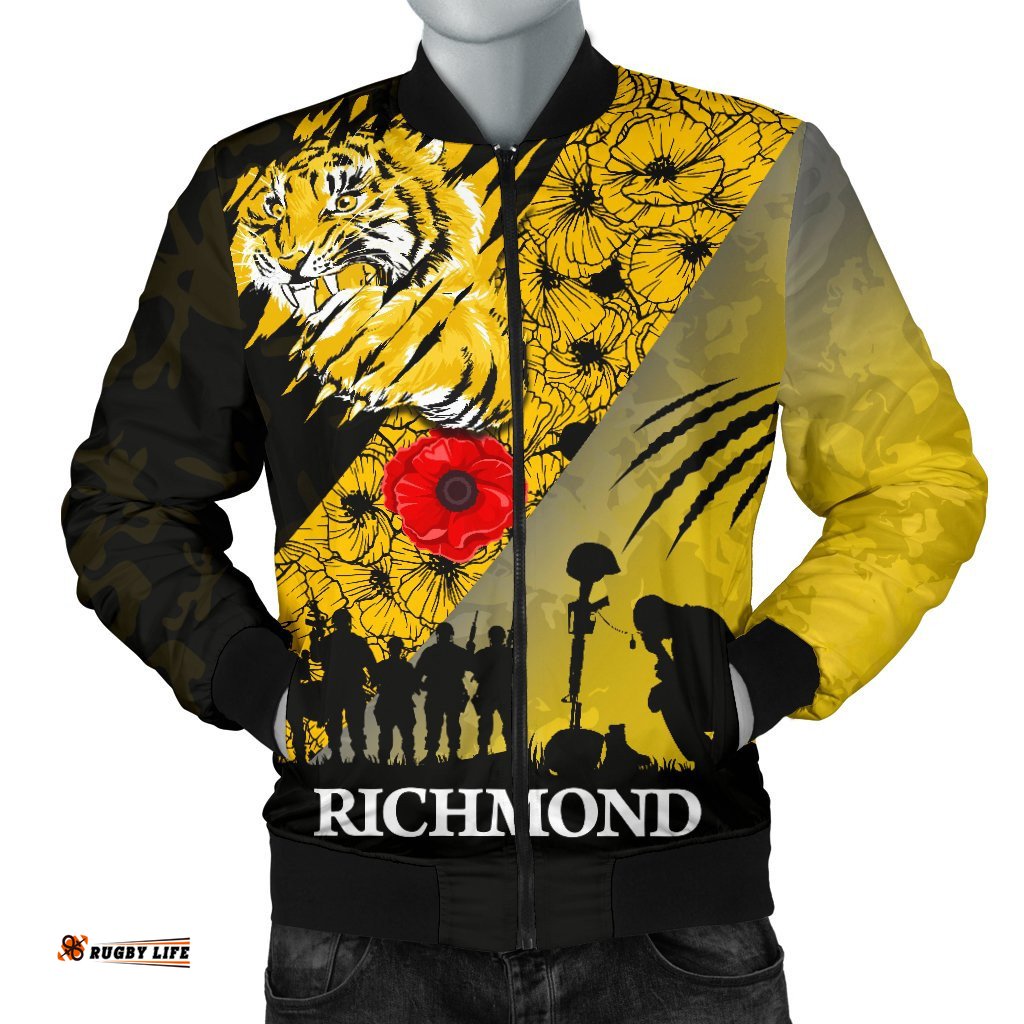 Richmond Tigers Men's Bomber Jacket Lest We Forget
