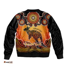 Personalised Australia Aries Kangaroo Zodiac Bomber Jacket Auz Astrology Aboriginal - Red