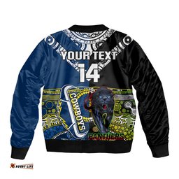 Custom Panthers And Cowboys Rugby Bomber Jacket Aboriginal Version