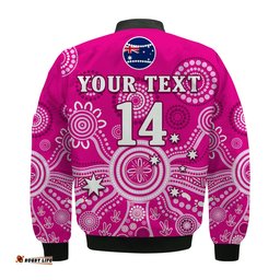 Custom Text And Number Sydney Sixers Bomber Jacket Cricket Indigenous Australian Art Ver.02
