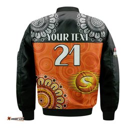 Custom Personalised Perth Scorchers Cricket Bomber Jacket Aboriginal Double Boomerang
