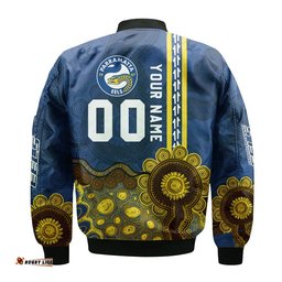 Parramatta Eels Aboriginal Bomber Jacket Rugby Indigenous Kangaroo Tracks - NRL
