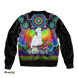 Personalised Australia Libra Cockatoo Zodiac Bomber Jacket Auz Astrology Aboriginal - Rainbow