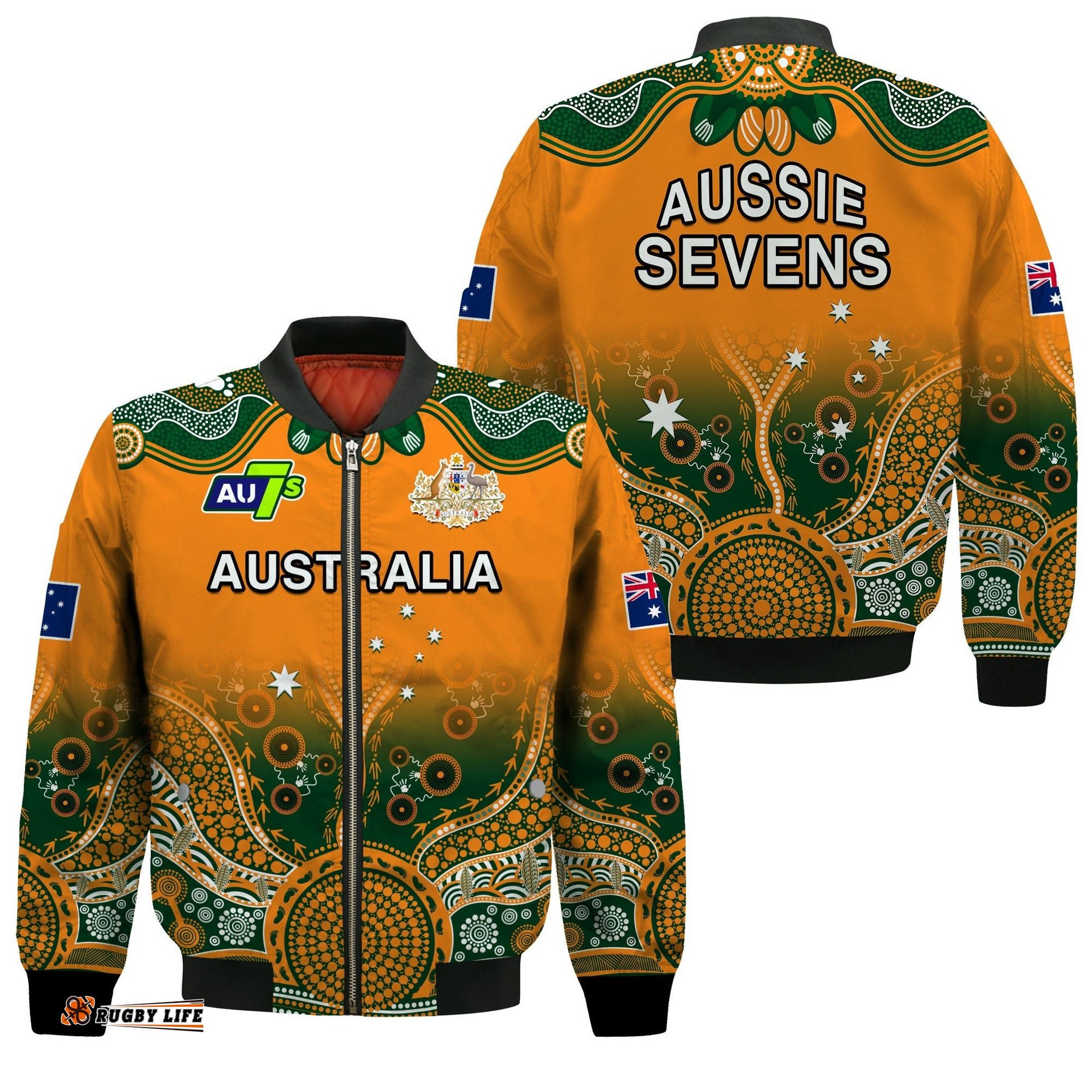 Australia Rugby Bomber Jacket Aussie Sevens Original Indigenous