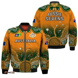Australia Rugby Bomber Jacket Aussie Sevens Original Indigenous