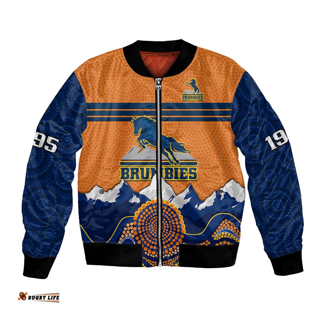 Brumbies Rugby 1995 Super Indigenous Version Bomber Jacket