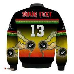 Custom Text and Number Panthers Bomber Jacket Go The Mighty Penrith Aboriginal