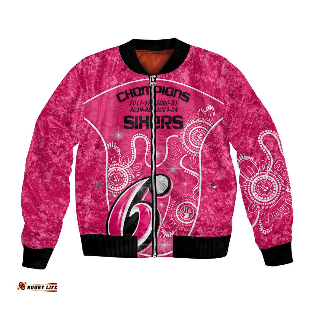 Custom Sydney Sixers Cricket Bomber Jacket The Fourth Time Champions Aboriginal