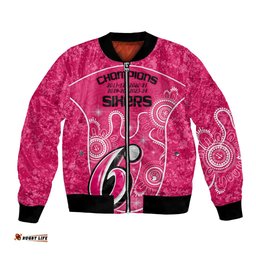 Custom Sydney Sixers Cricket Bomber Jacket The Fourth Time Champions Aboriginal