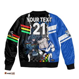 Custom NRL Combine Bulldogs and Panthers Bomber Jacket