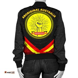 Women's Bomber Jackets - Aboriginal Flag And Animals Pattern