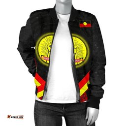 Women's Bomber Jackets - Aboriginal Flag And Animals Pattern