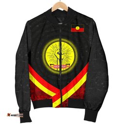Women's Bomber Jackets - Aboriginal Flag And Animals Pattern