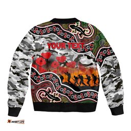 Custom Personalised Anzac Day NRL - Panthers Bomber Jacket Aboriginal Lizard Patterns